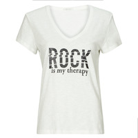 Clothing Women short-sleeved t-shirts Ikks TS MC V ROCK Ecru