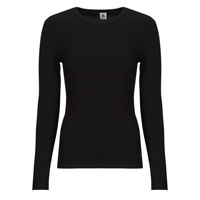 Clothing Women Long sleeved shirts Petit Bateau ML COL ROND Black