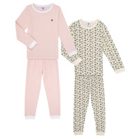 Clothing Girl Sleepsuits Petit Bateau PYJAMA PETIT BATEAU PACK X2 Multicolour